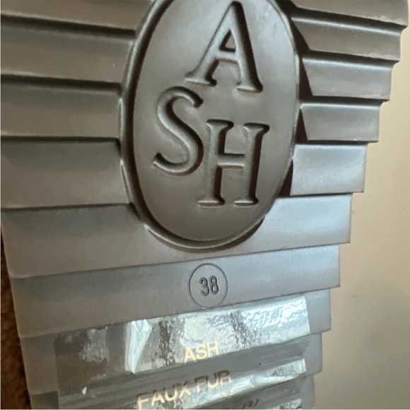 ASH Women's Ghost Fur Mule Slide Clog Brown Leather Silver Metal Chain 7.5 8 38 - Picture 11 of 11